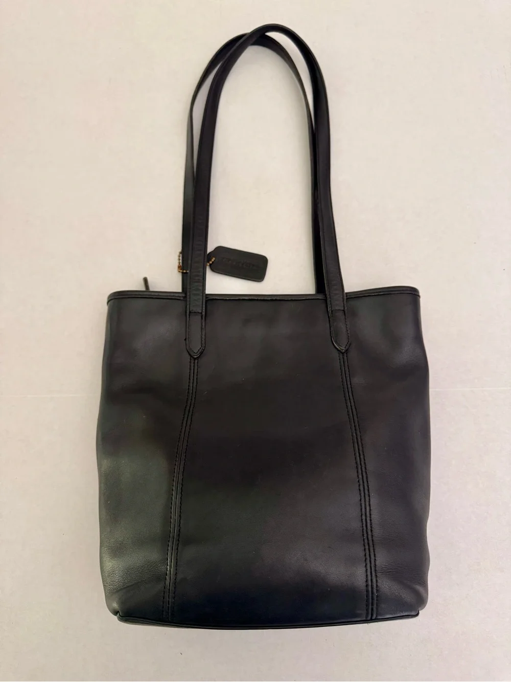 Coach Vintage 9077 Classic Lunch Tote Bag Black Leather Shoulder Bag